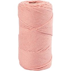 Cordon pour Macramé, L : 198 M, d 2 mm, rose, 330 gr/ 1 rouleau