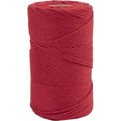 Cordon pour Macramé, L : 198 M, d 2 mm, rouge, 330 gr/ 1 rouleau
