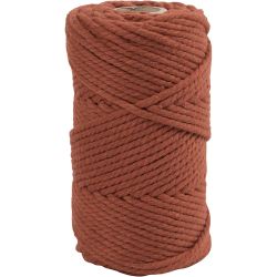 Cordon pour macramé, L : 55 M, d 4 mm, orange brulé, 330 gr/ 1 rouleau