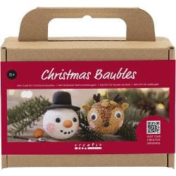 Mini Kit DIY Boules de Noël, Renne et bonhomme de neige, 1 Pq.