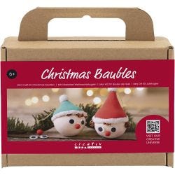 Mini Kit DIY Boules de Noël, Lutins rouges et verts, 1 Pq.