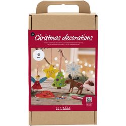 Kit DIY Décorations de Noël, Coloriage, 1 Pq.