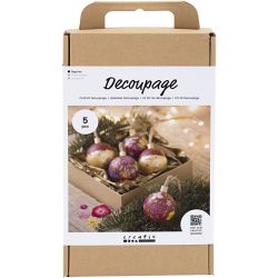 Kit DIY Découpage, Fleurs séchées, rouge cerise, 1 Pq.