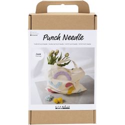 Kit DIY Punch Needle, Sac fourre-tout, couleurs pastel, 1 Pq.