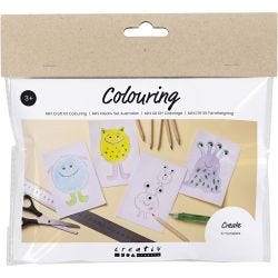 Mini Kit DIY Coloriage, Monstre, ass. de couleurs, 1 Pq.