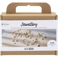 Mini Kit DIY Bijoux, Boucles d’oreilles avec fil, doré, 1 Pq.