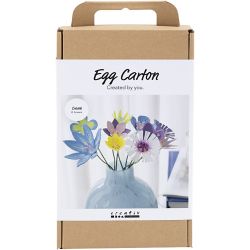 Kit DIY Fleurs Boîte à Œufs, couleurs pastel, 1 Pq.