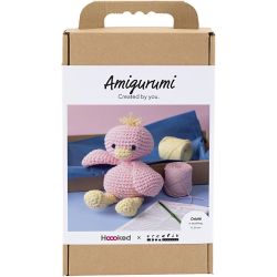 Kit DIY Amigurumi, Canard, rose clair, jaune clair, 1 Pq.
