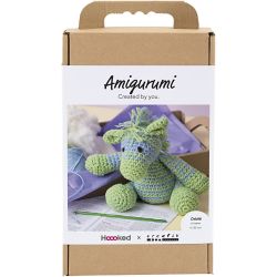 Kit DIY Amigurumi, Z&egrave;bre , bleu clair, vert clair, 1 Pq.