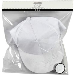Casquette, dim. 49,5-56 cm, blanc, 1 pi&egrave;ce