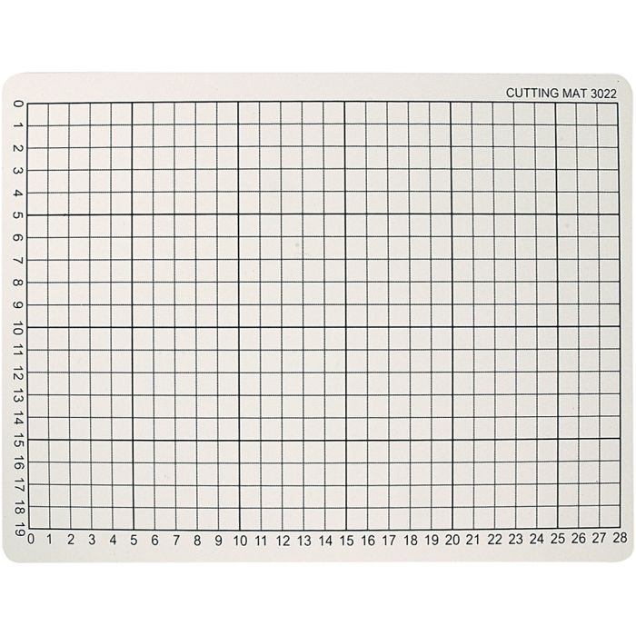 Tapis de coupe quadrillé, dim. 22x30 cm, ép. 3 mm, 1 pièce