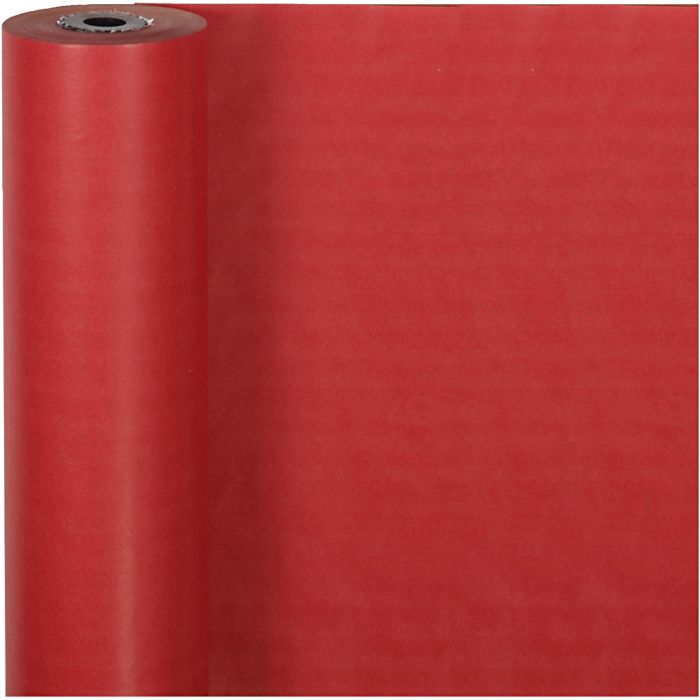 Papier cadeau, L : 50 cm, 60 gr, rouge, 100 m/ 1 rouleau