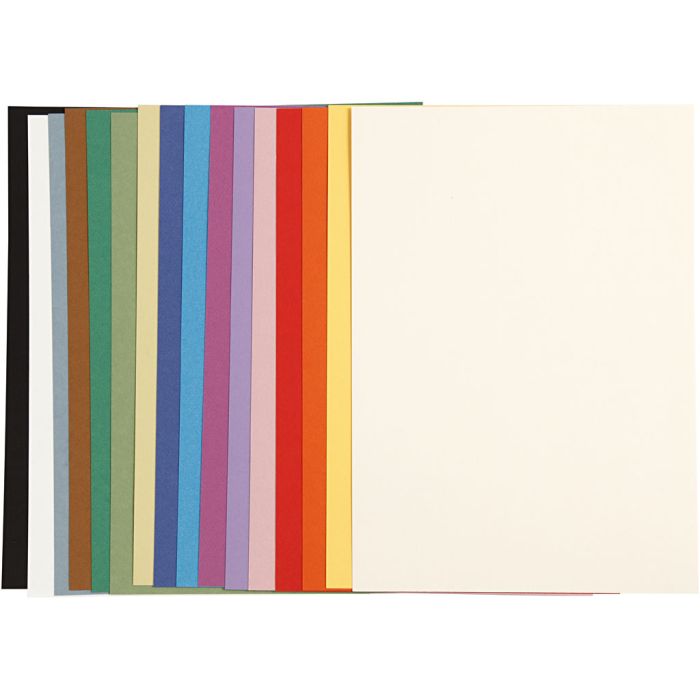 Papier canson mi-teinté, A4, feuille 210x297 mm, 160 gr, ass. de couleurs, 16 flles ass./ 1 Pq.