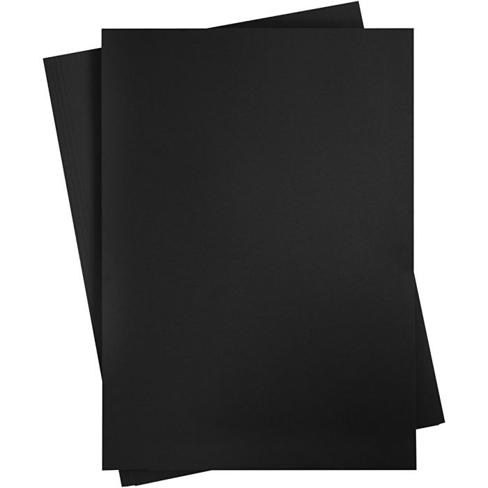 Papier cartonné, feuille 50x70 cm, 270 gr, noir, 10 flles/ 1 Pq.