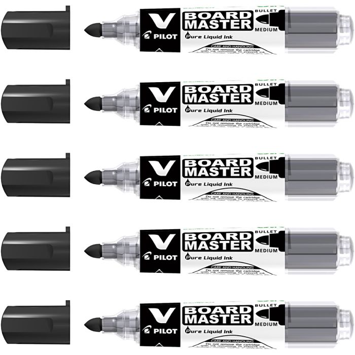 Marqueur pour tableau blanc PILOT à recharger, trait 2,3 mm, noir, 5 pièces/ 1 Pq.
