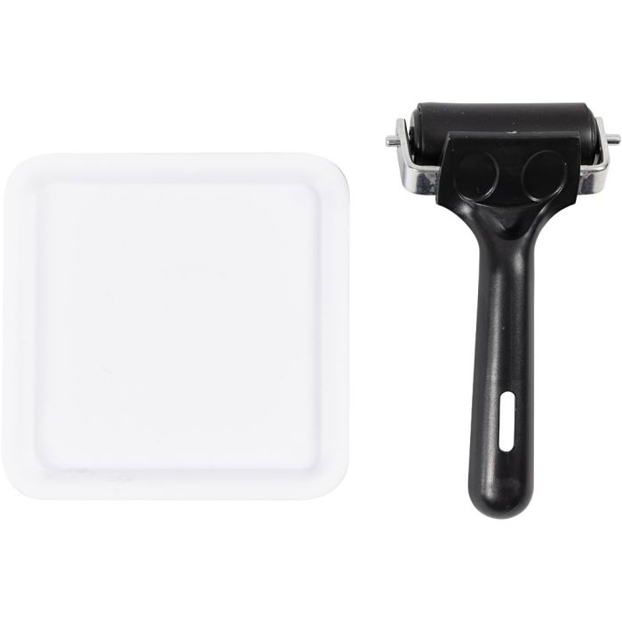 Kit d’Outils pour l’impression sur blocs de linoléum, L : 6 cm, dim. 12x12 cm, 1 Pq.
