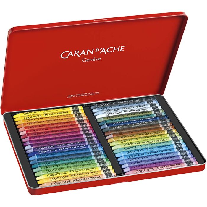 Caran d'Ache Aquarelle Neocolor 2, Set, L : 10 cm, ép. 8,5 mm, ass. de couleurs, 40 ass./ 1 Pq.