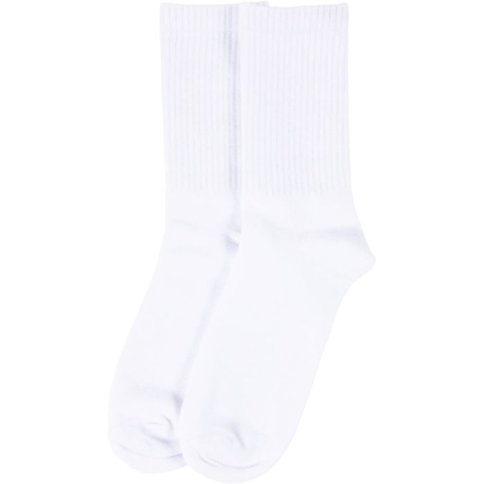 Chaussettes de coton, dim. 35-38, blanc, 1 paire