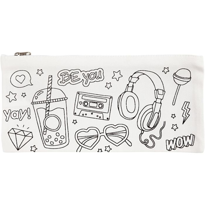 Trousse, dim. 11x23 cm, 210 gr, blanc, 1 pièce