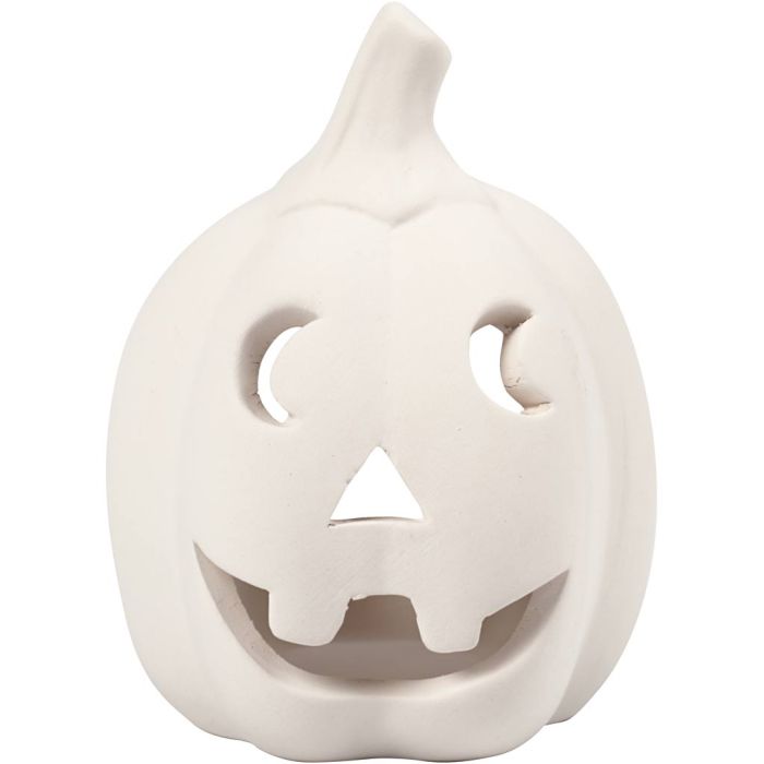 Bougeoir pour bougie chauffe-plat, Citrouille, H : 9,5 cm, d 6,5 cm, blanc, 12 pièces/ 1 Pq.