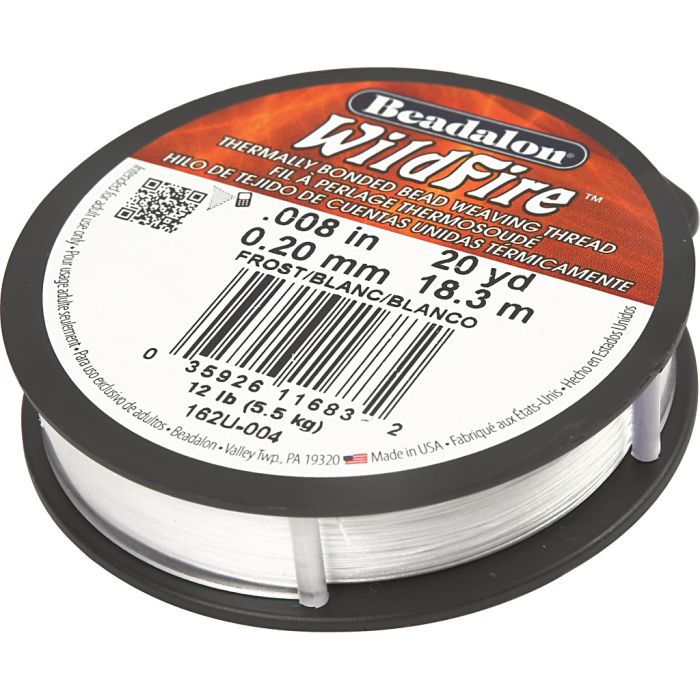 Fil pour Bijoux, ép. 0,2 mm, blanc, 18.30 m/ 1 rouleau