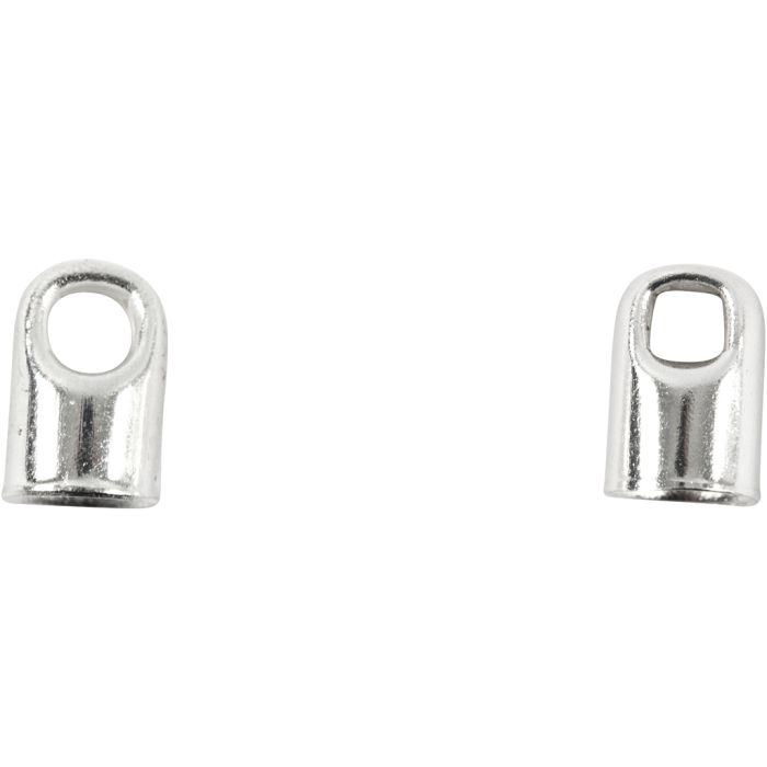 Embouts, L : 7 mm, d 4,5 mm, argenté, 8 pièces/ 1 Pq.