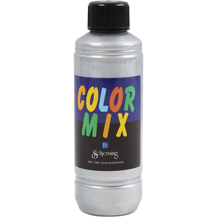Peinture Pailletée, paillettes, transparent, argent, 250 ml/ 1 flacon