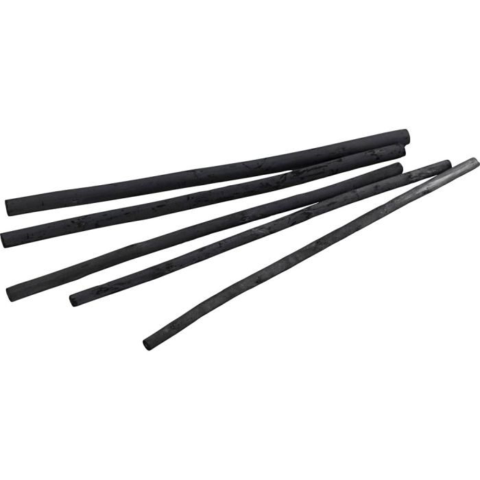 Charbon actif, L : 15 cm, d 5 mm, doux, noir mat, 5 pièces/ 1 Pq.