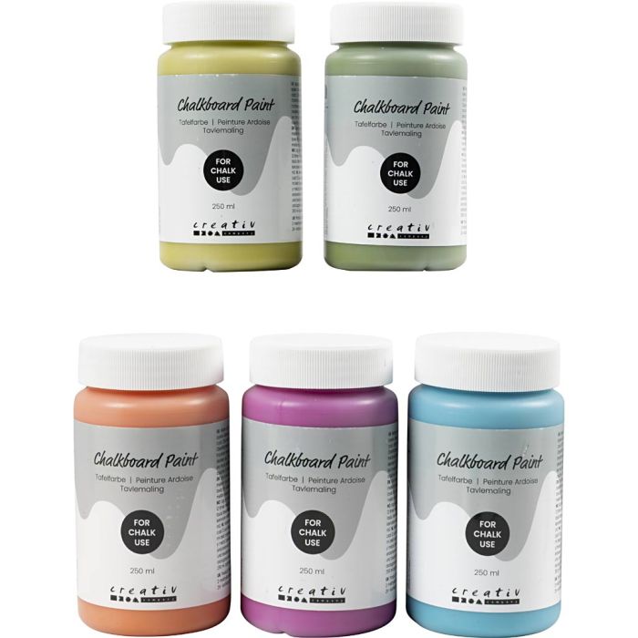 Peinture Ardoise, ass. de couleurs, 5x250 ml/ 1 Pq.