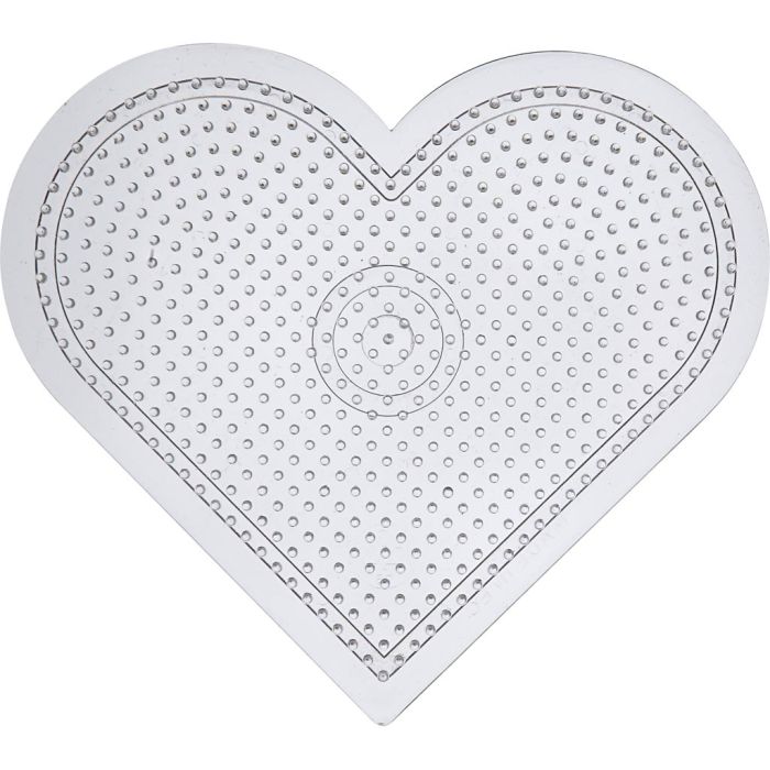 Plaques à picots, grand cœur, moyen, dim. 15 cm, medium, transparent, 1 pièce