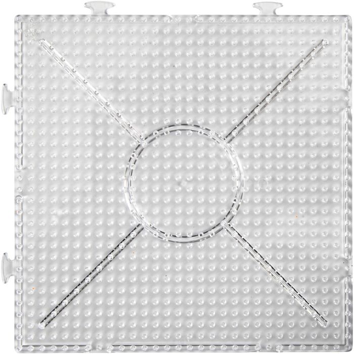 Plaque à picots, Large carré, dim. 15x15 cm, medium, transparent, 2 pièces/ 1 Pq.