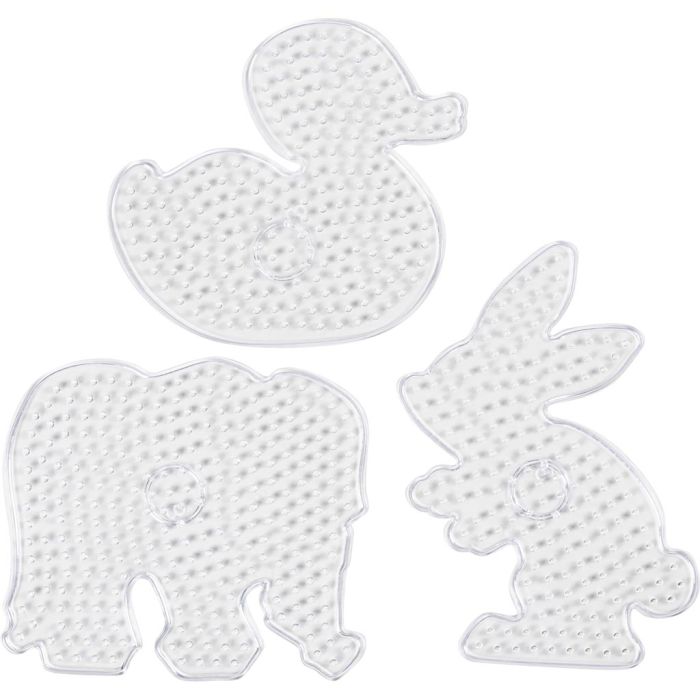 Plaque à picots, dim. 15-17x14-19 cm, JUMBO, transparent, 3 pièces/ 1 Pq.