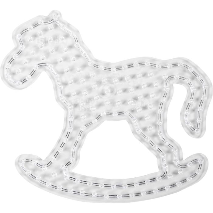 Plaque à picots, cheval à bascule, H : 16,5 cm, L : 18,5 cm, JUMBO, transparent