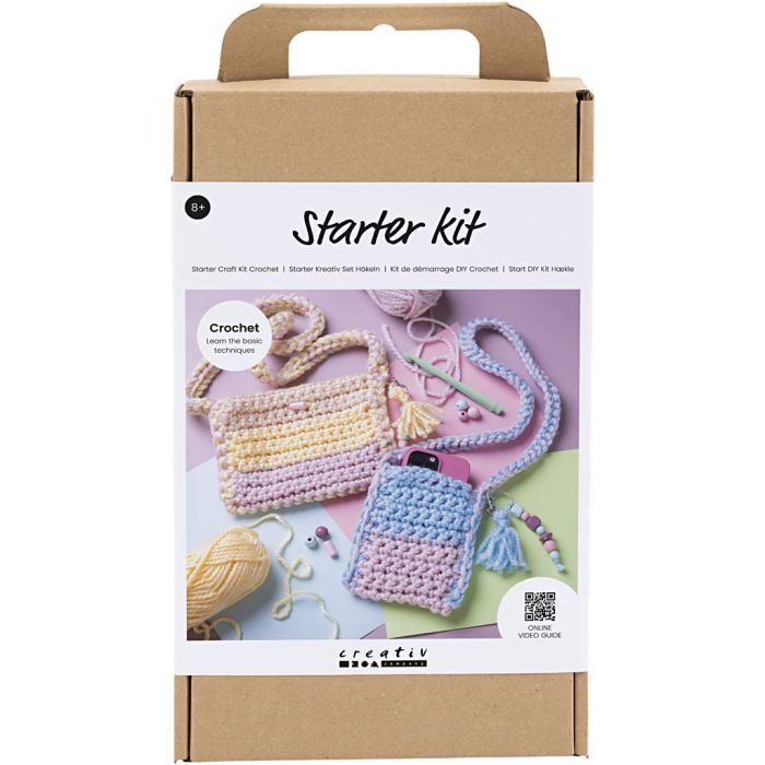 Kit de Démarrage DIY Crochet, Sacs, ass. de couleurs, 1 Pq.