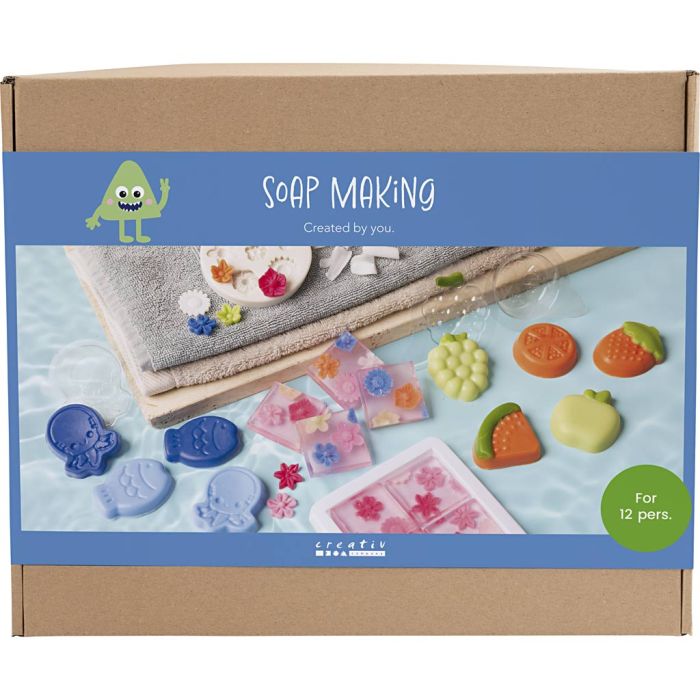 Kit DIY Groupe Fabrication de Savon, bleu, vert, orange, rose, 1 Pq.