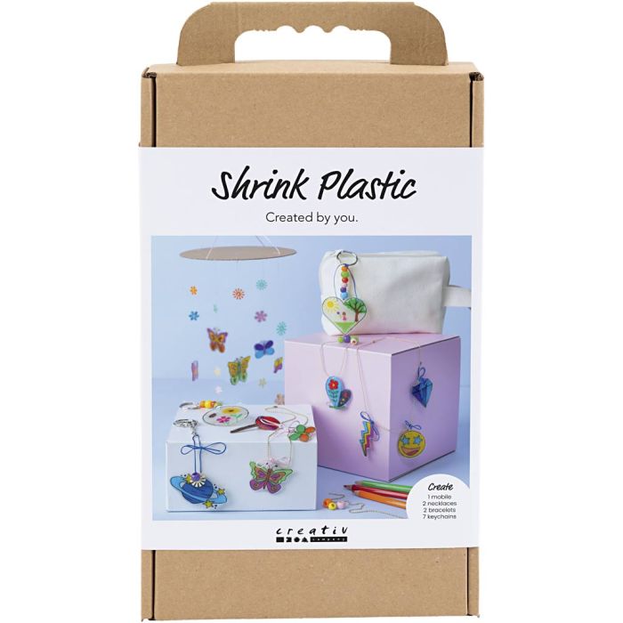Kit DIY Plastique Thermorétractable, Mobile, collier, bracelet, porte-clés, ass. de couleurs, 1 Pq.