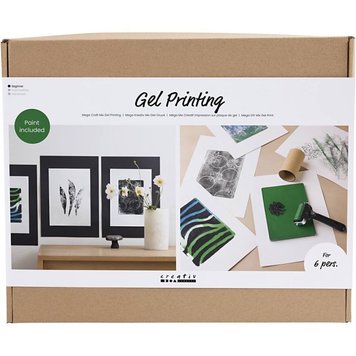 Kit DIY Groupe Impression sur Plaque de Gel, Imprimés colorés, 1 Pq.