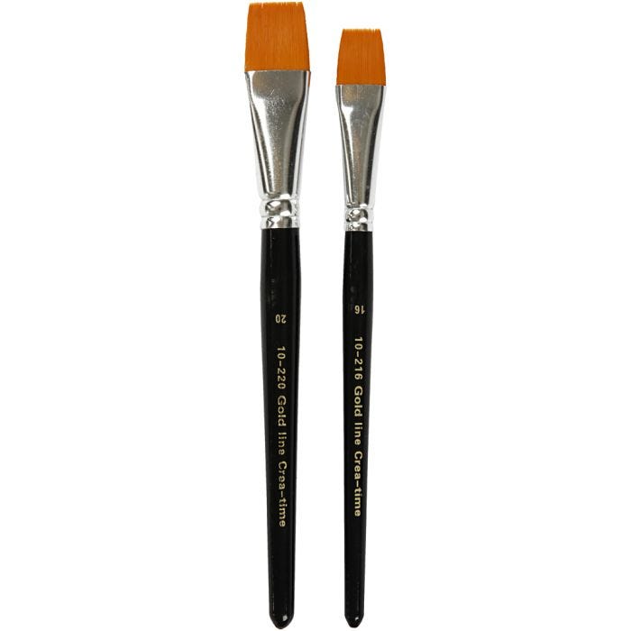 Pinceaux Gold Line, 16+20, L : 19-20 cm, L : 17-24 mm, Plat, 2pièces/ 1 Pq.