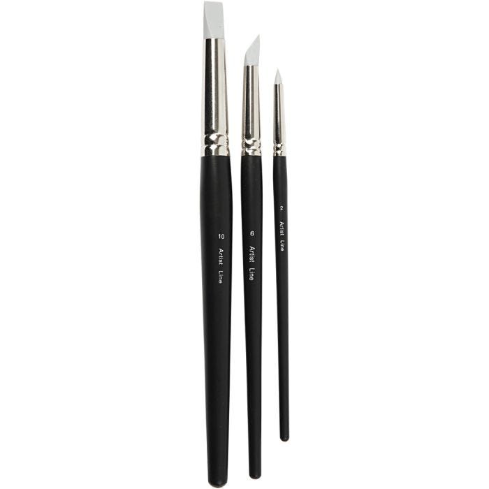 Artist Line, dim. 2+6+10, L : 19-25 cm, L : 6+10+15 mm, Plat,rond, 3 pièces/ 1 Pq.