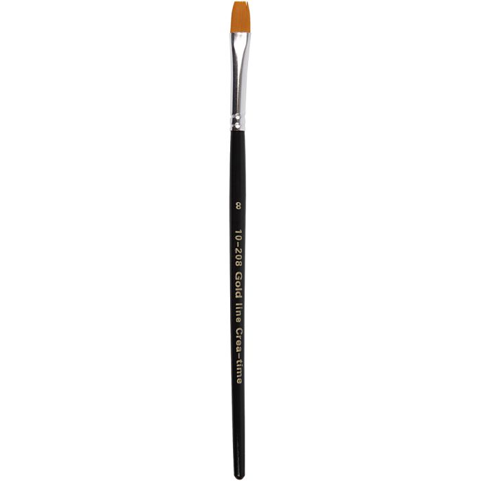 Pinceaux Gold Line, 8, L : 18,5 cm, L : 8 mm, Plat, 12pièces/ 1 Pq.