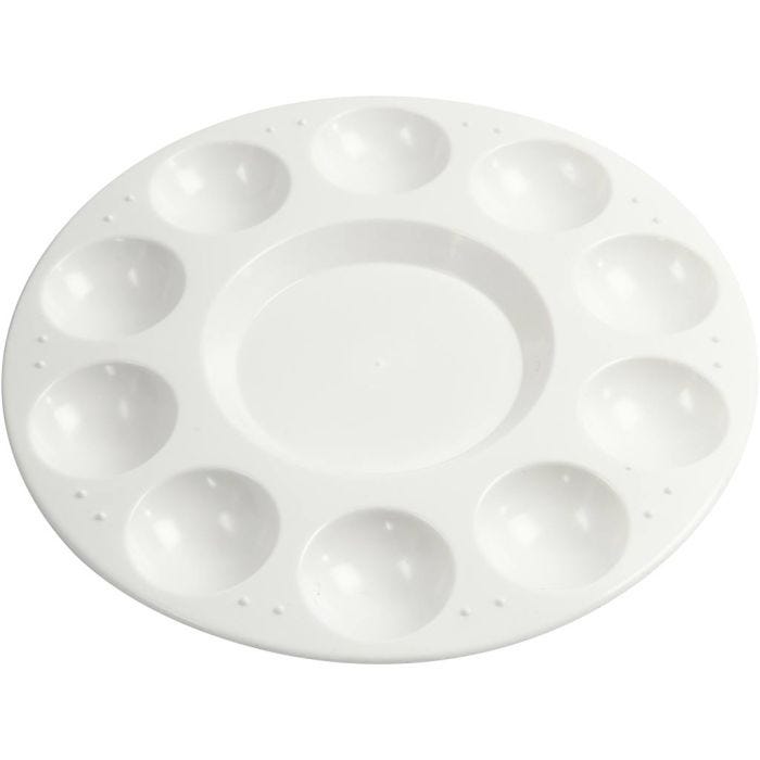 Palette, Palette ronde avec 11 alvéoles, d 17 cm, blanc, 1 pièce