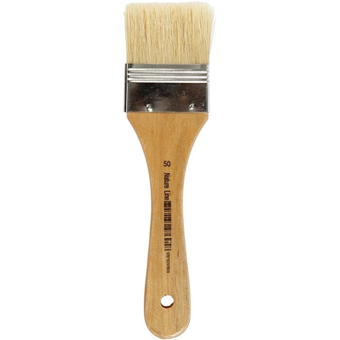 Pinceaux pour vernis, L : 18,5 cm, L : 50 mm, Plat, 12pièces/ 1 Pq.