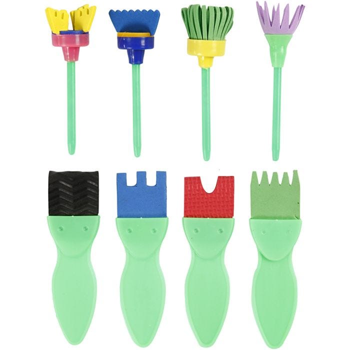 EVA Pinceaux Éponges, L : 11-13 cm, L : 30-45 mm, 24pièces/ 1 Pq.