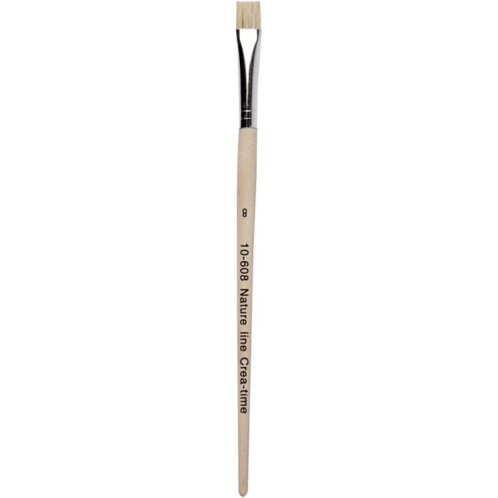 Pinceau Nature Line, 8, L : 18,5 cm, L : 10 mm, Plat, 12pièces/ 1 Pq.