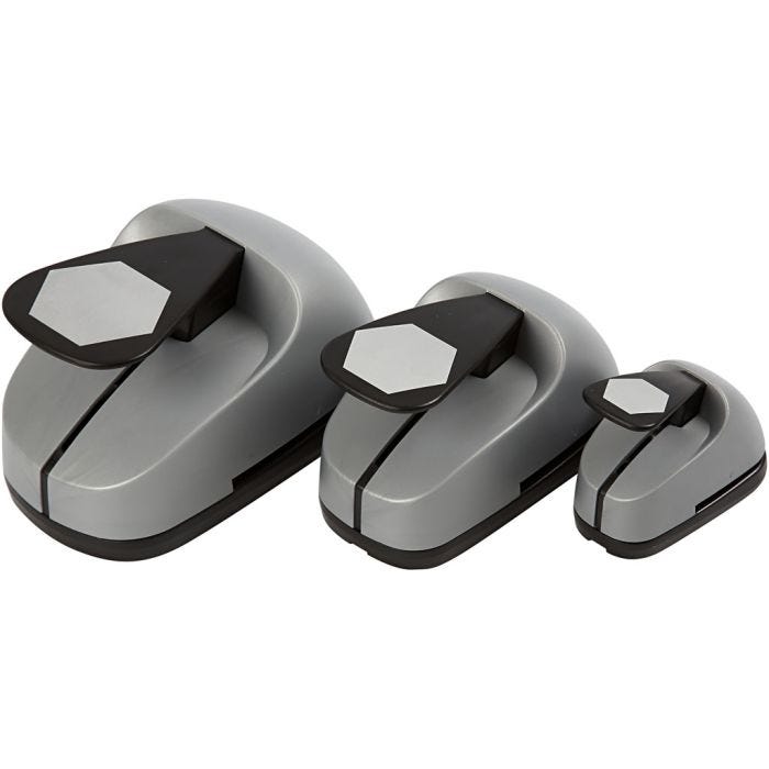 Perforatrices fantaisie, hexagone, dim. 25+49+75 mm, 3 pièces/ 1 Pq.