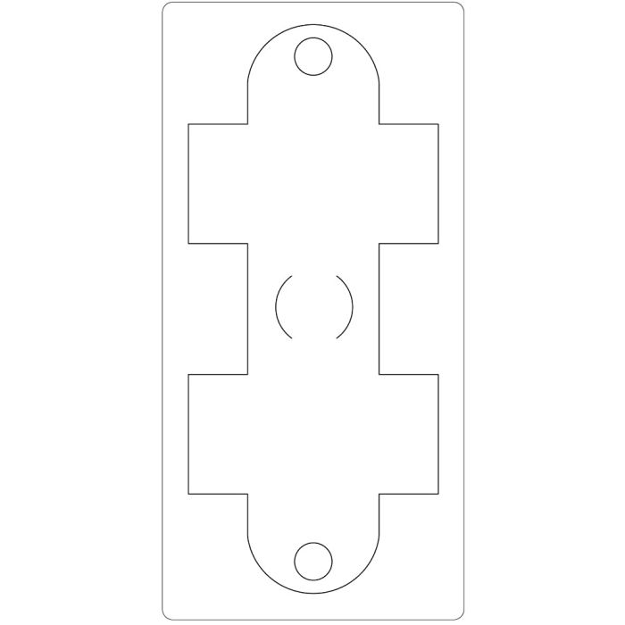 Gabarit de coupe en acier, boîte cadeau, dim. 15,2x30,37 cm, ép. 15 mm, 1 pièce