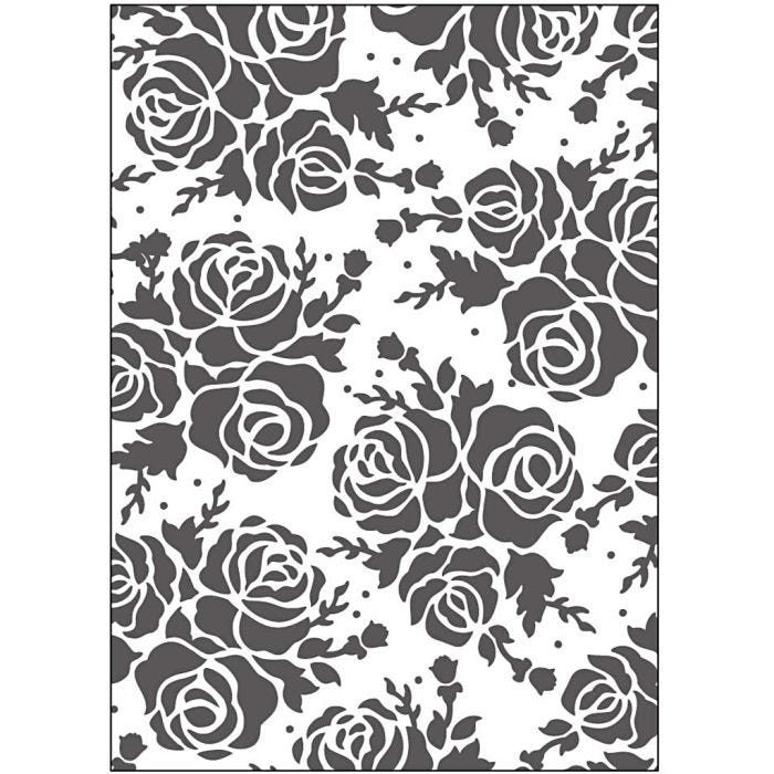 Gabarit d'embossage, Motif de roses, dim. 13x18,5 cm, ép. 2 mm, 1 pièce