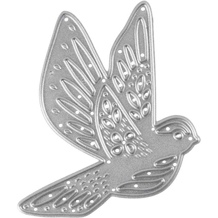 Gabarit de coupe et matrice de découpe, oiseau, dim. 5,6x6 cm, 1 pièce
