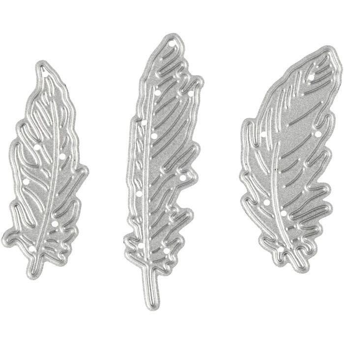 Gabarit de coupe et matrice de découpe, plume, dim. 47x48 mm, 1 pièce