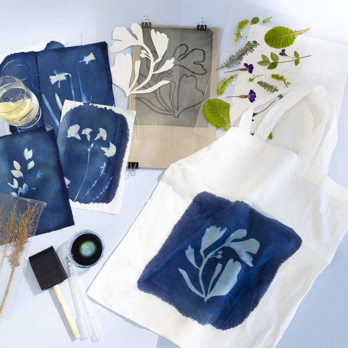 Impression cyanotype sur textile